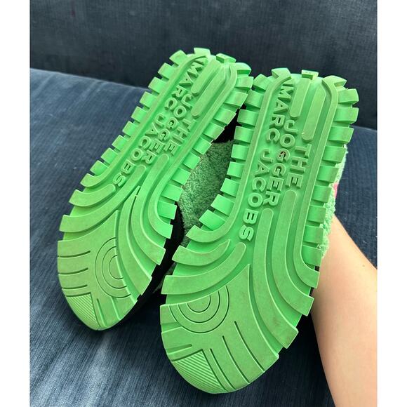 Marc Jacobs The Teddy Jogger Sneakers Green Pink Size 8 US 38 EU Excellent - Picture 4 of 9